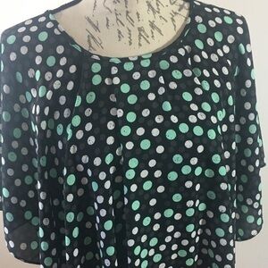 Size M ELLE Cape Style Blouse Polka Dots